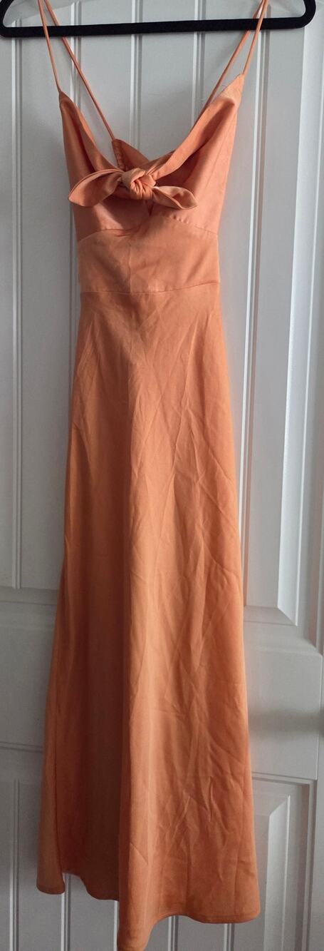 Hello Molly "Started With A Kiss" Orange Satin Midi Dress Size XS / US 2